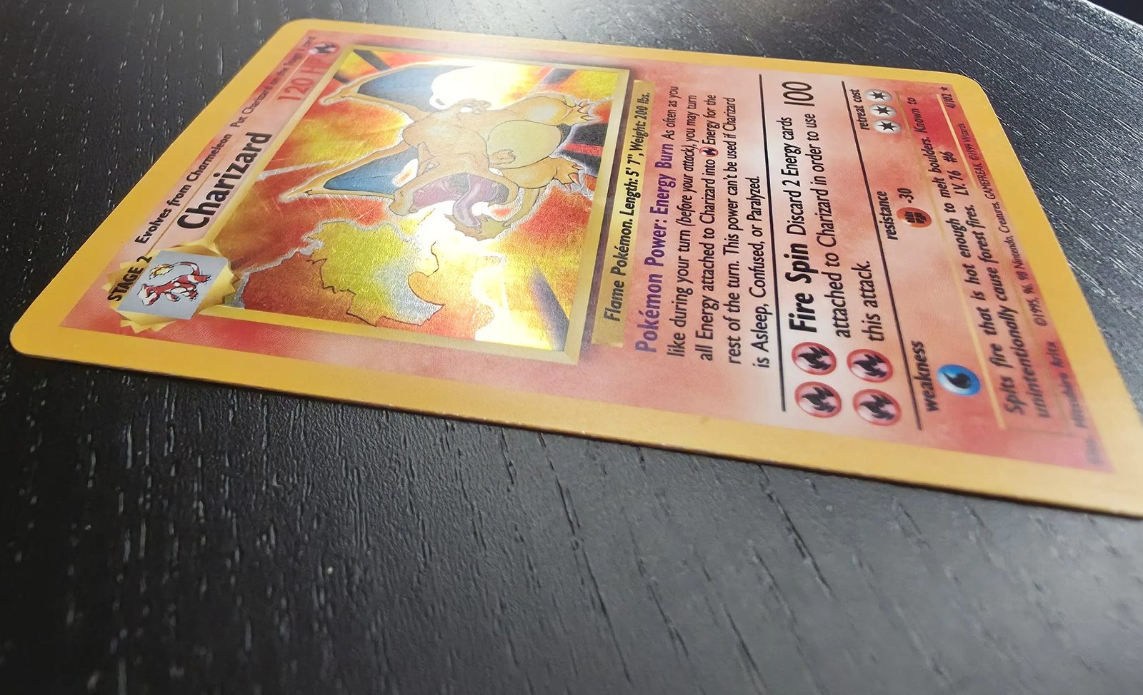 Charizard holo angle close-up