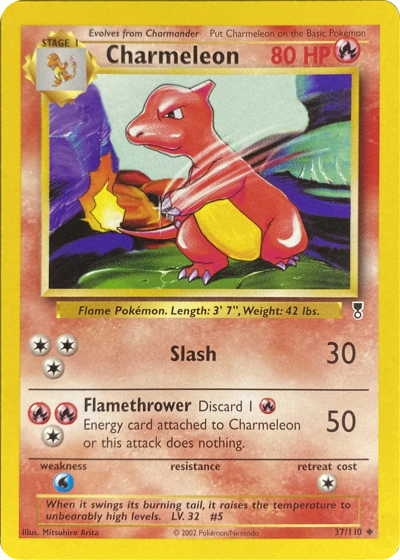 2002 Pokemon Legendary Collection Charmeleon #037/110 Uncommon front