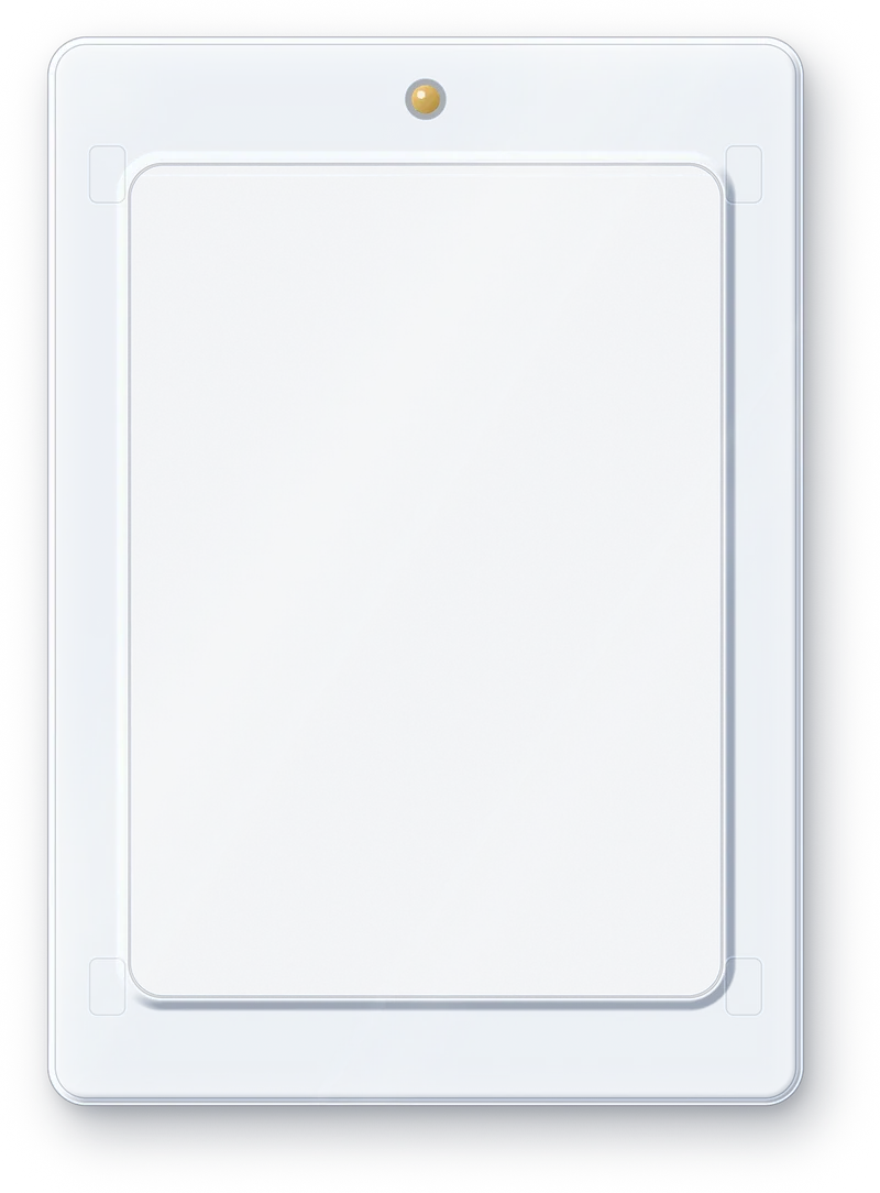 A holo card in the collector case: a perfect-fit sleeve inside a clear UV one-touch magnetic holder