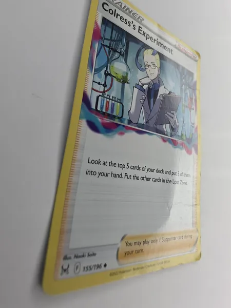 2022 Pokemon Lost Origin Colress's Experiment #155/196 Uncommon Trainer front close-up