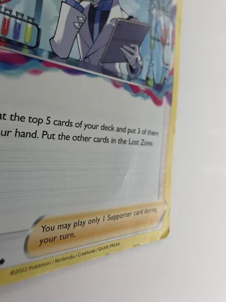 2022 Pokemon Lost Origin Colress's Experiment #155/196 Uncommon Trainer front close-up