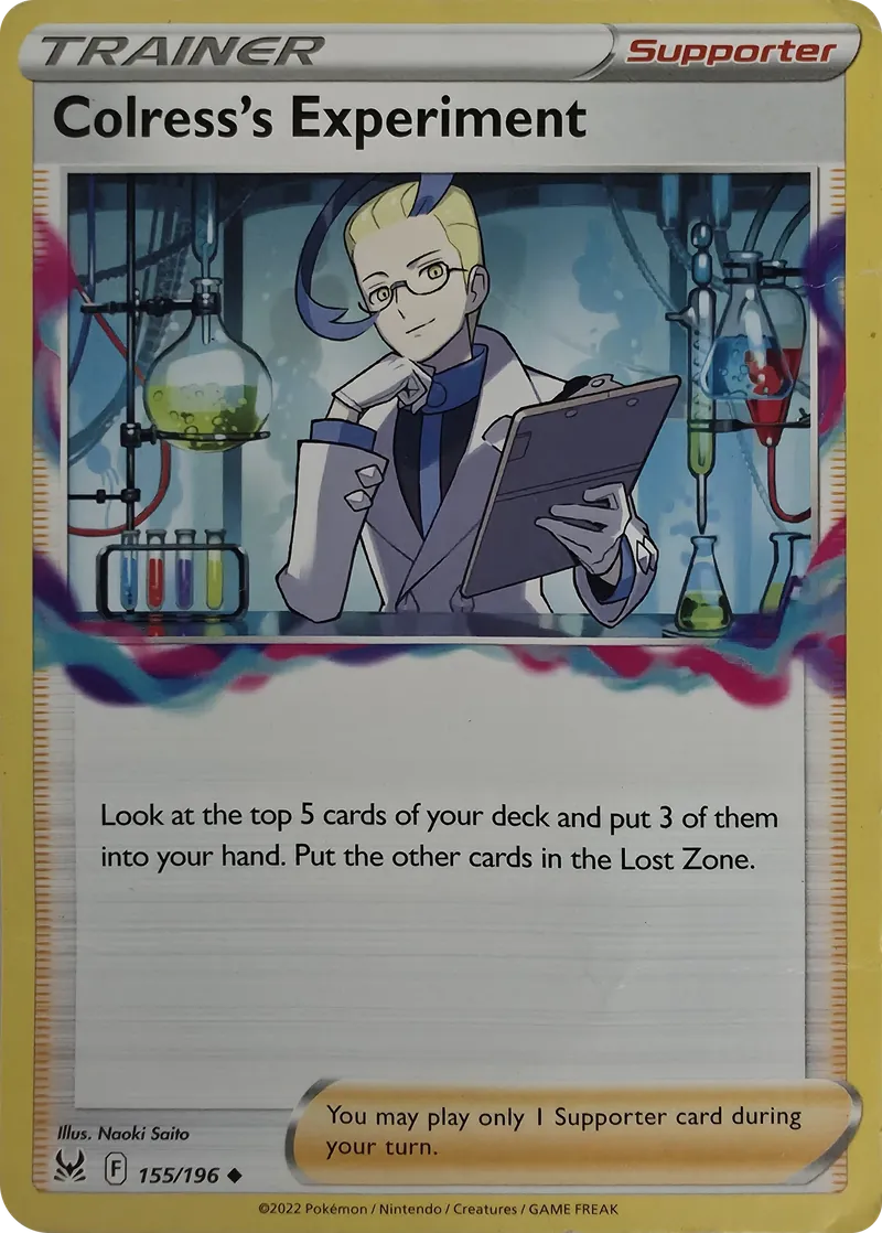 2022 Pokemon Lost Origin Colress's Experiment #155/196 Uncommon Trainer front