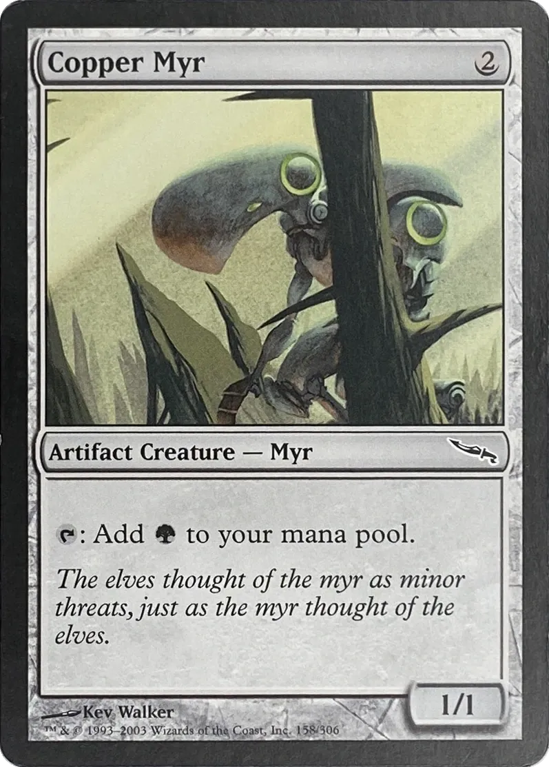 2003 Magic: The Gathering Mirrodin Copper Myr #158/306 Common front