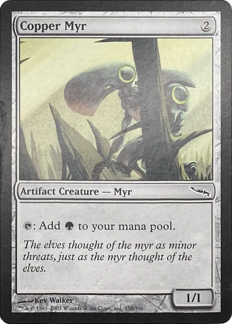 2003 Magic: The Gathering Mirrodin Copper Myr #158/306 Common front