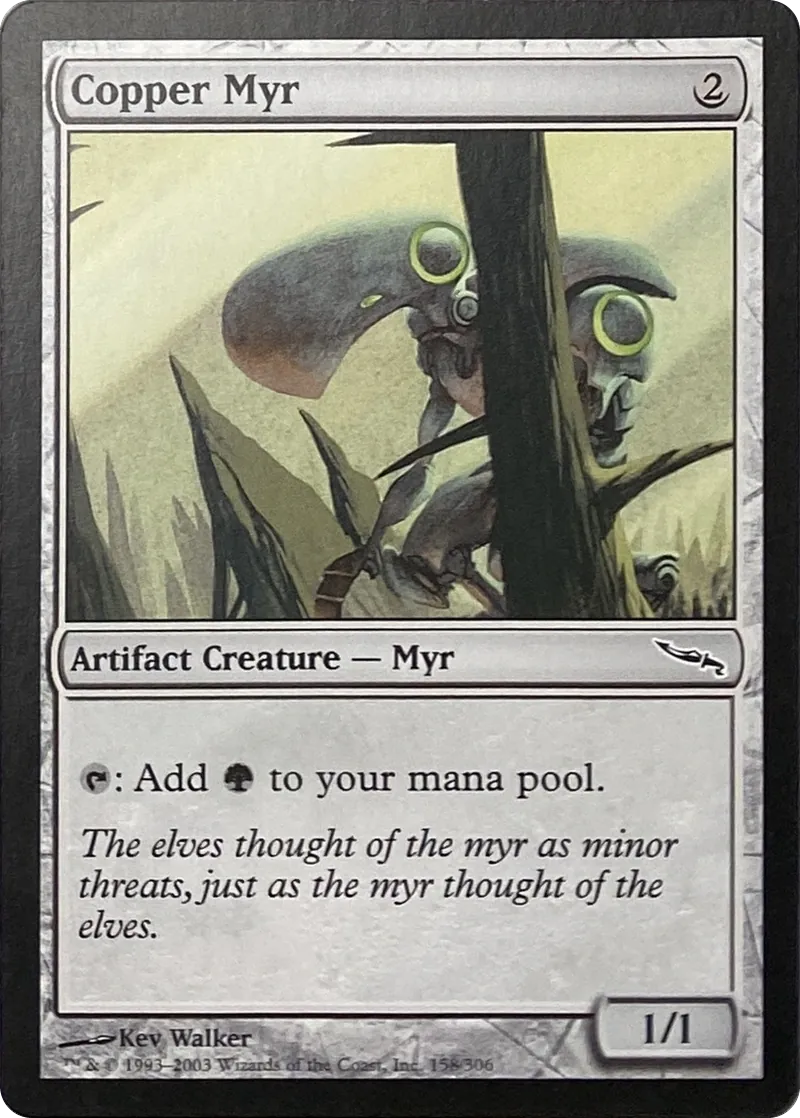2003 Magic: The Gathering Mirrodin Copper Myr #158/306 Common front