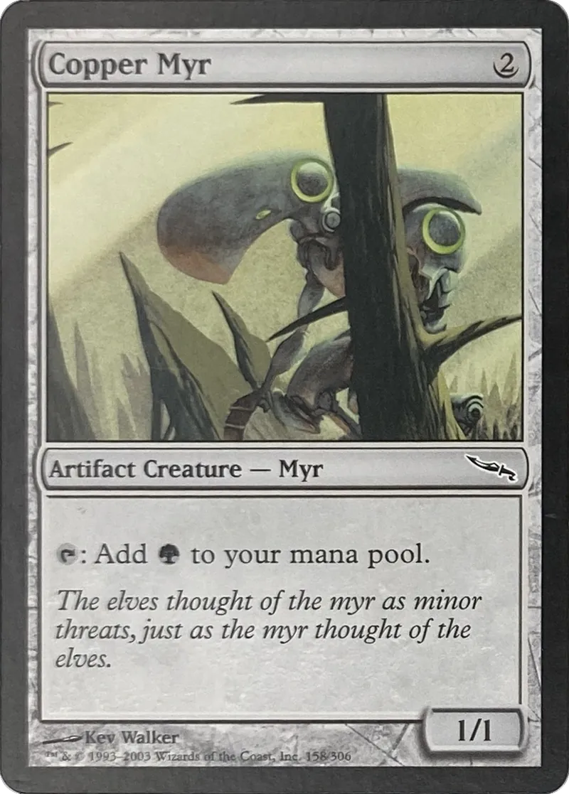 2003 Magic: The Gathering Mirrodin Copper Myr #158/306 Common front