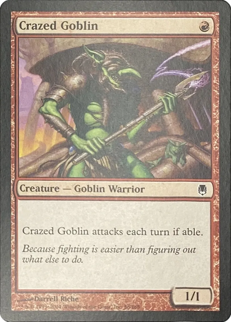 2004 Magic: The Gathering Darksteel Crazed Goblin #56/165 Common front