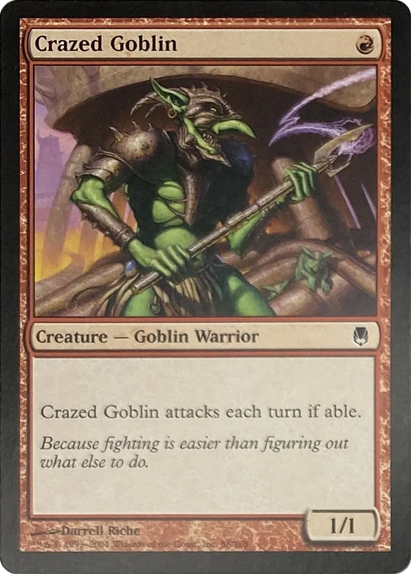 2004 Magic: The Gathering Darksteel Crazed Goblin #56/165 Common front
