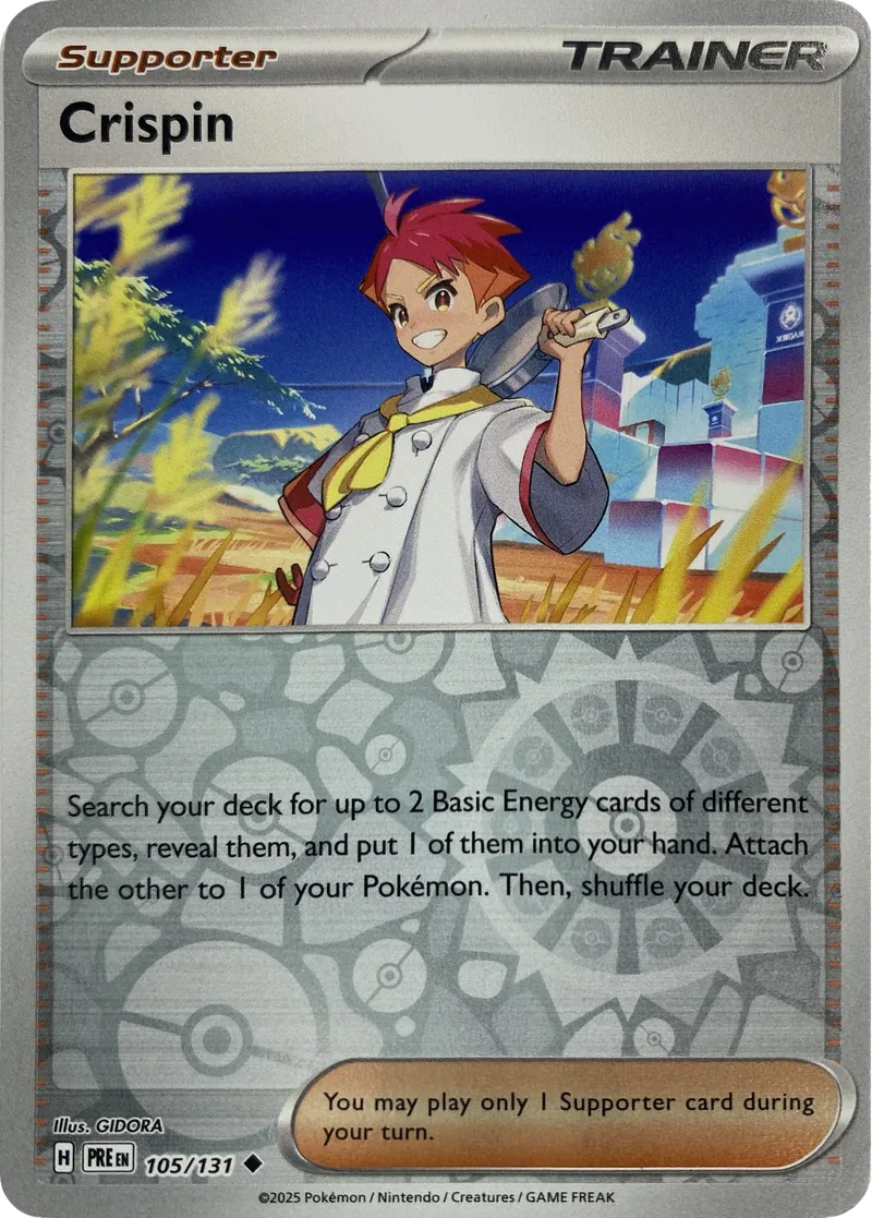 2025 Pokemon Prismatic Evolutions Crispin #105/131 Uncommon Trainer front