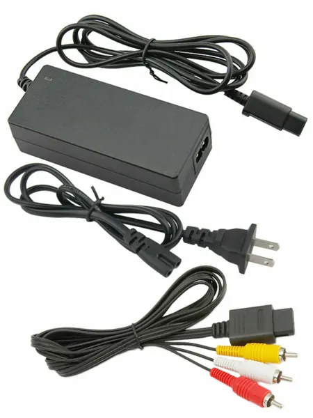 Cube console AC power supply and composite AV cable, photo 4