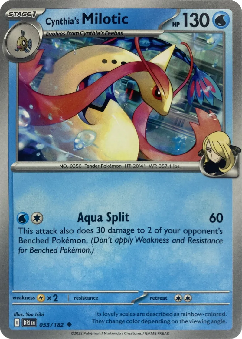 2025 Pokemon Destined Rivals Cynthia's Milotic #053/182 Uncommon front
