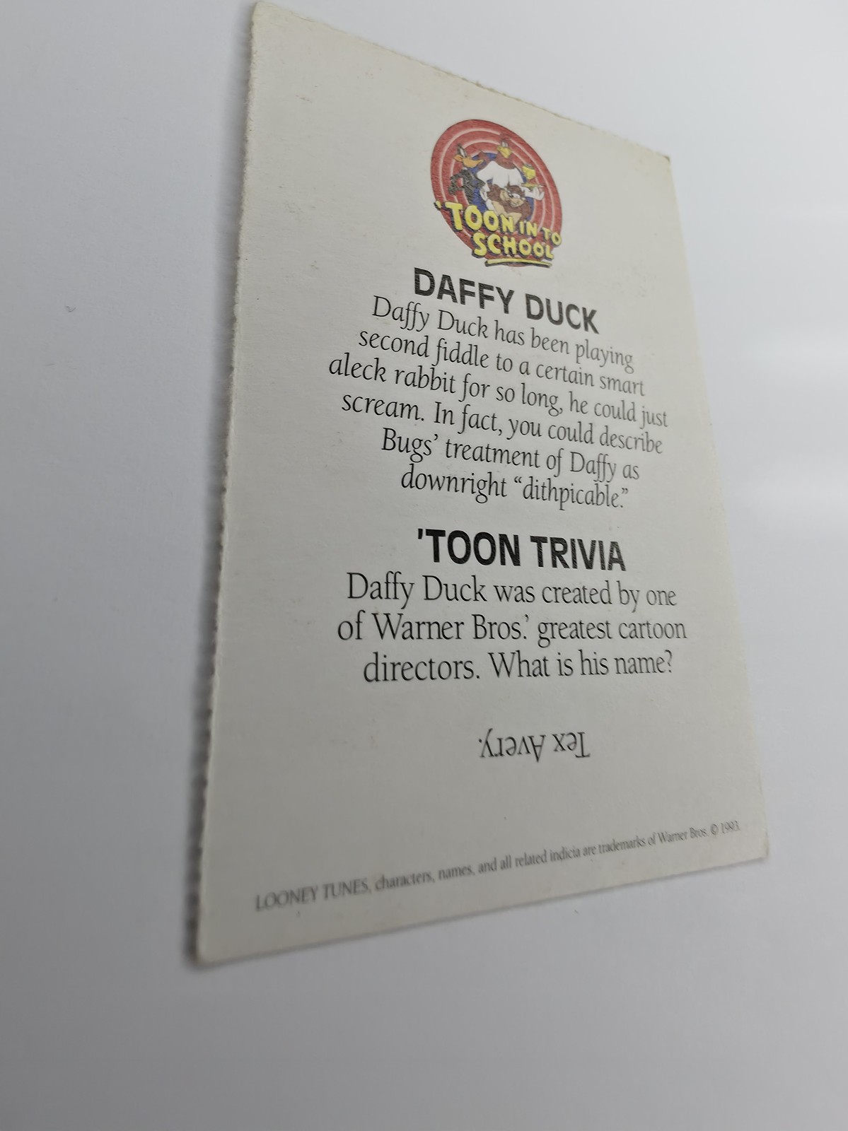 Daffy Duck 'Toon In To School card photo 6