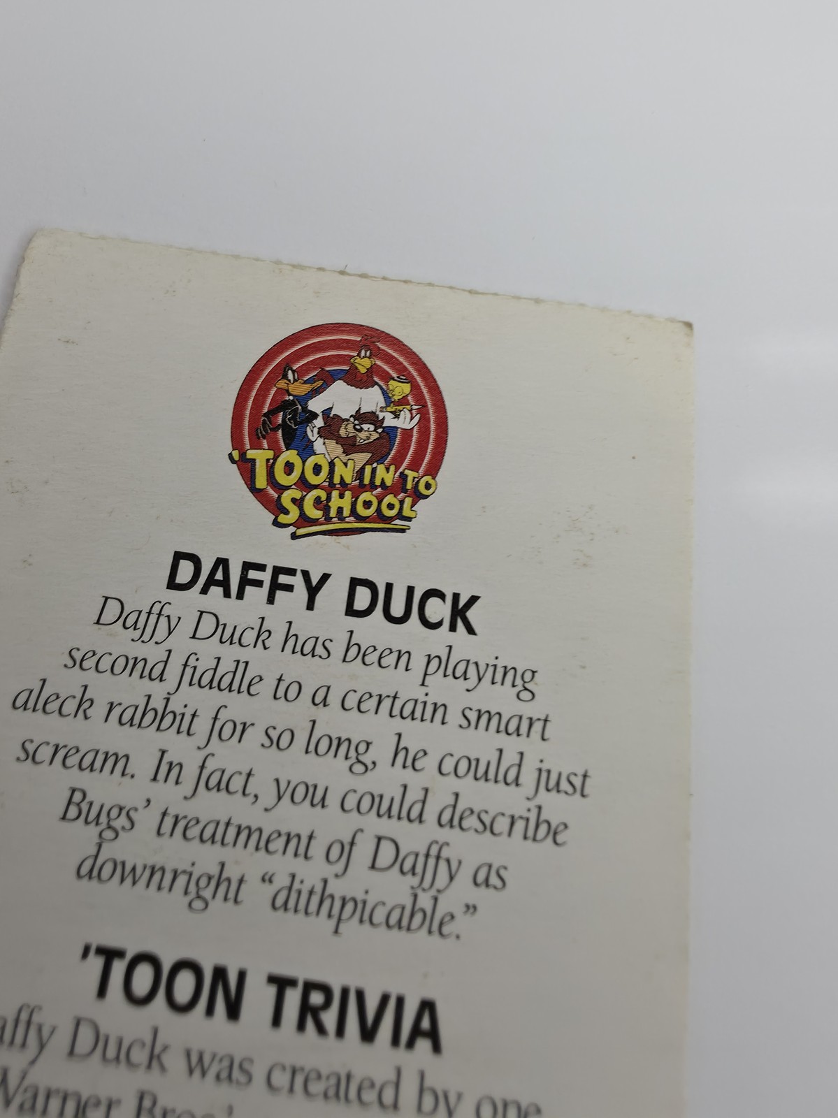 Daffy Duck 'Toon In To School card photo 7