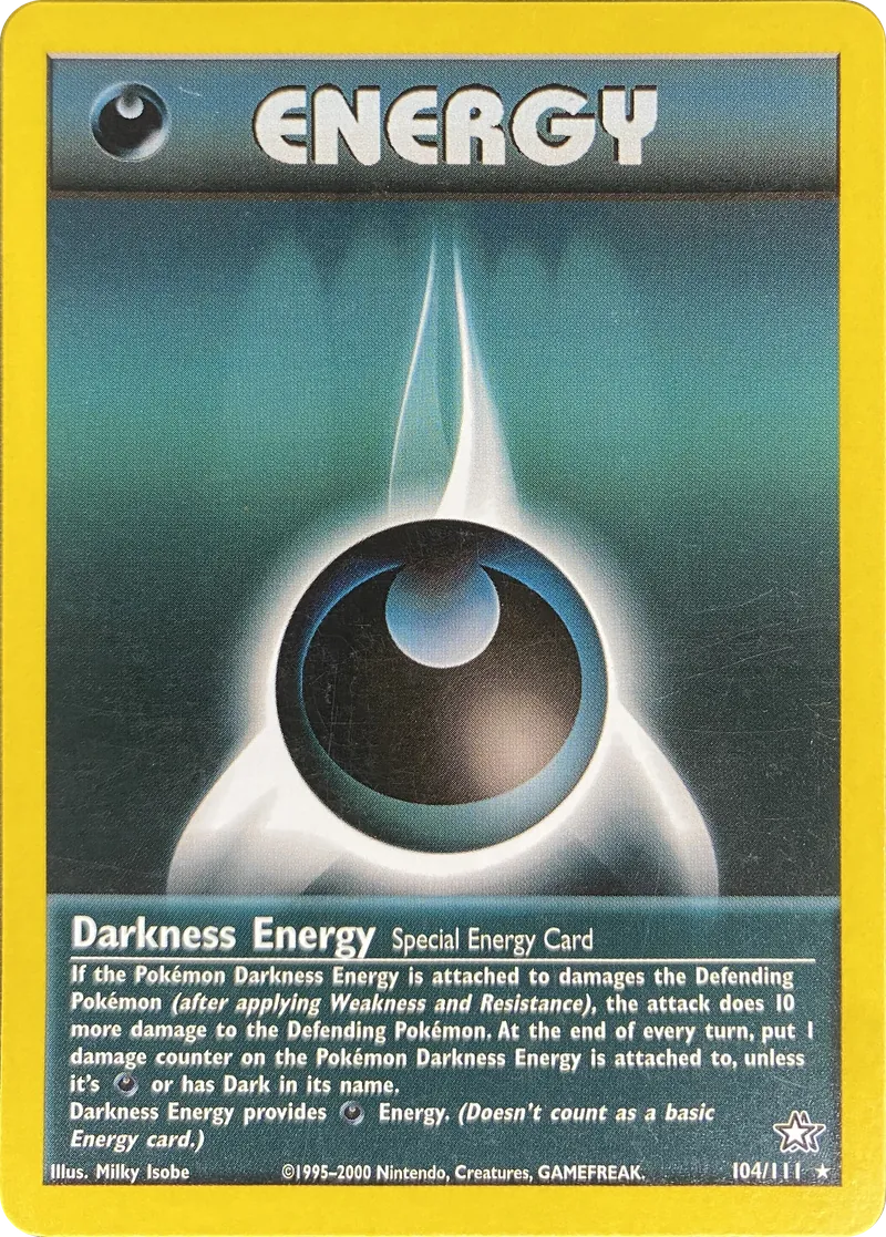 2000 Pokemon Neo Genesis Darkness Energy #104/111 Rare front
