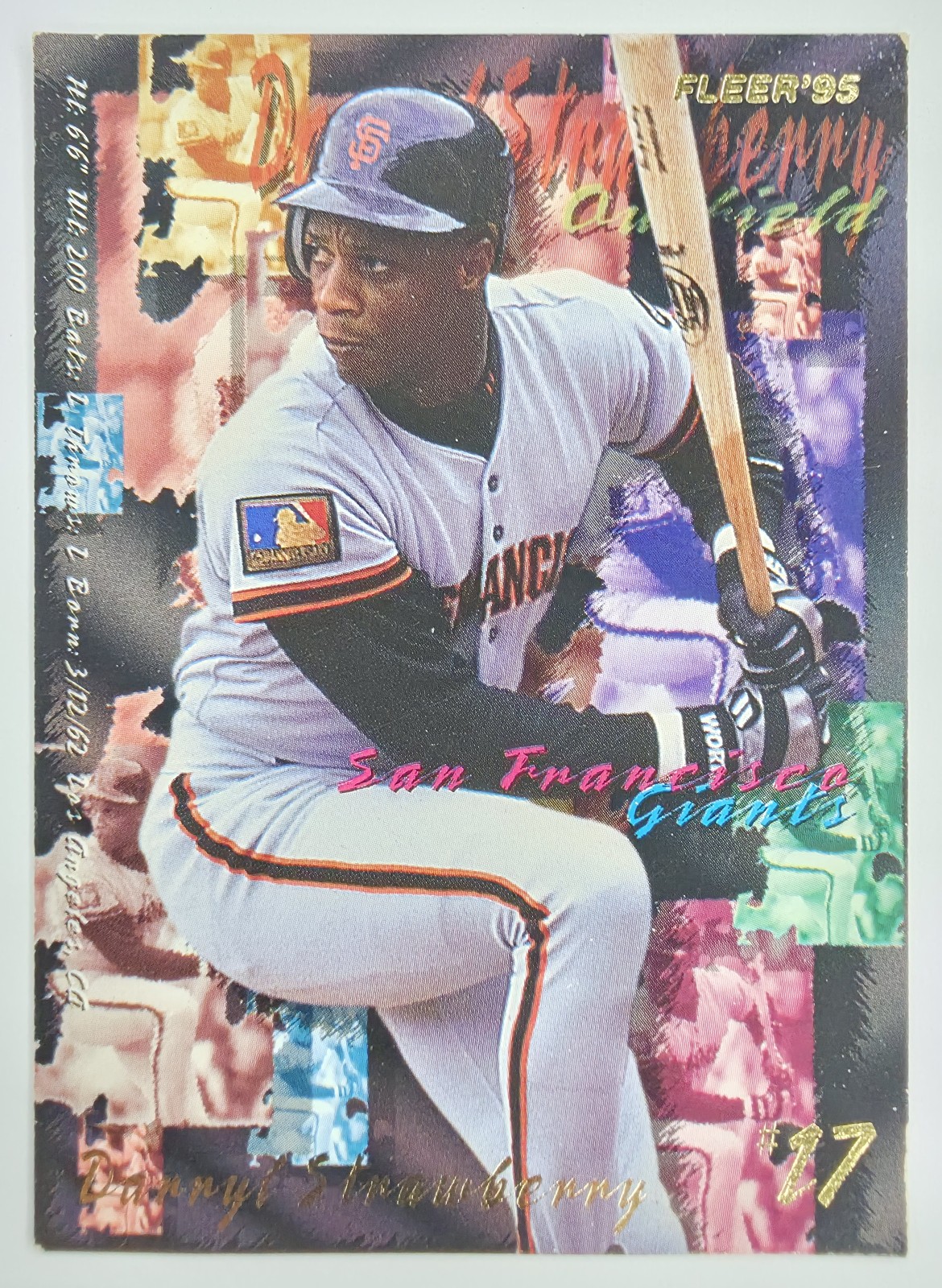 1995 Fleer Darryl Strawberry #589 San Francisco Giants front