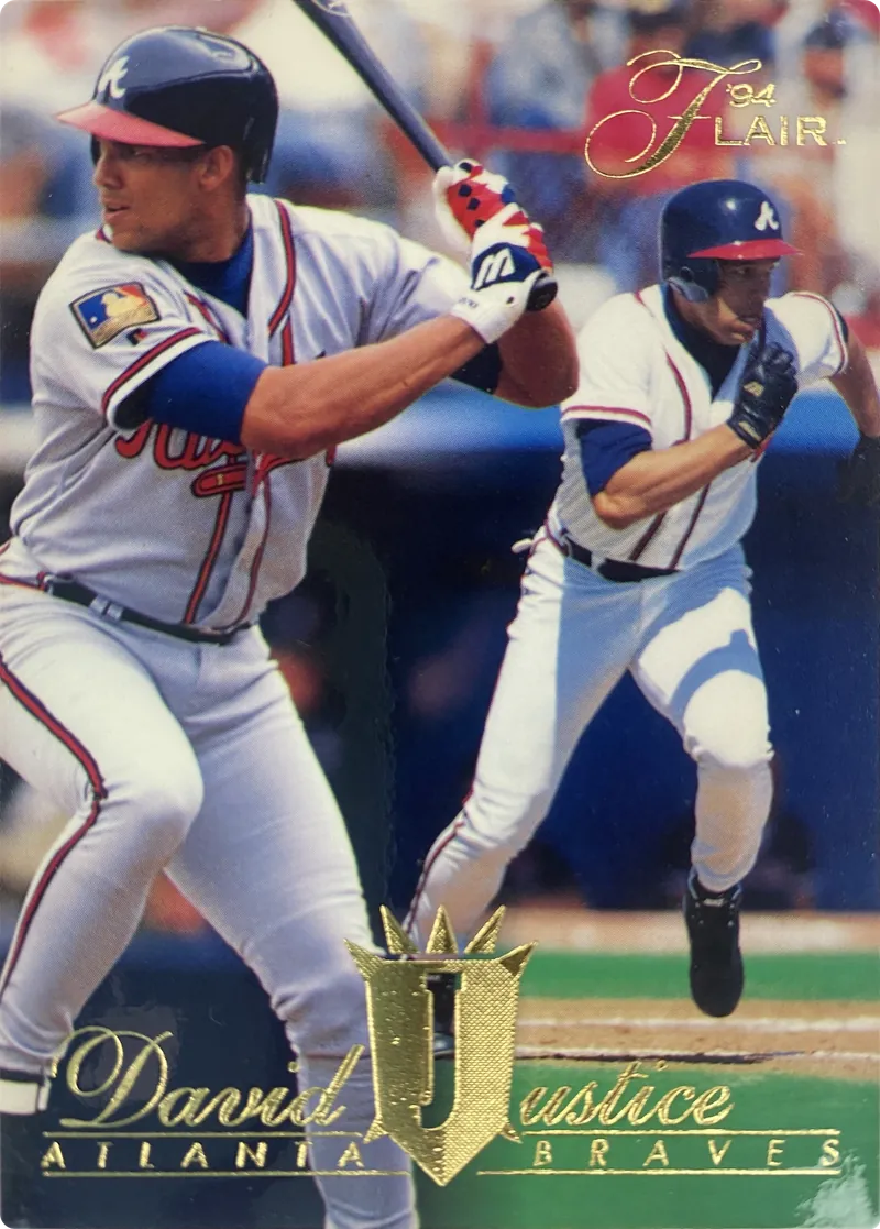 1994 Flair David Justice #126 Atlanta Braves front
