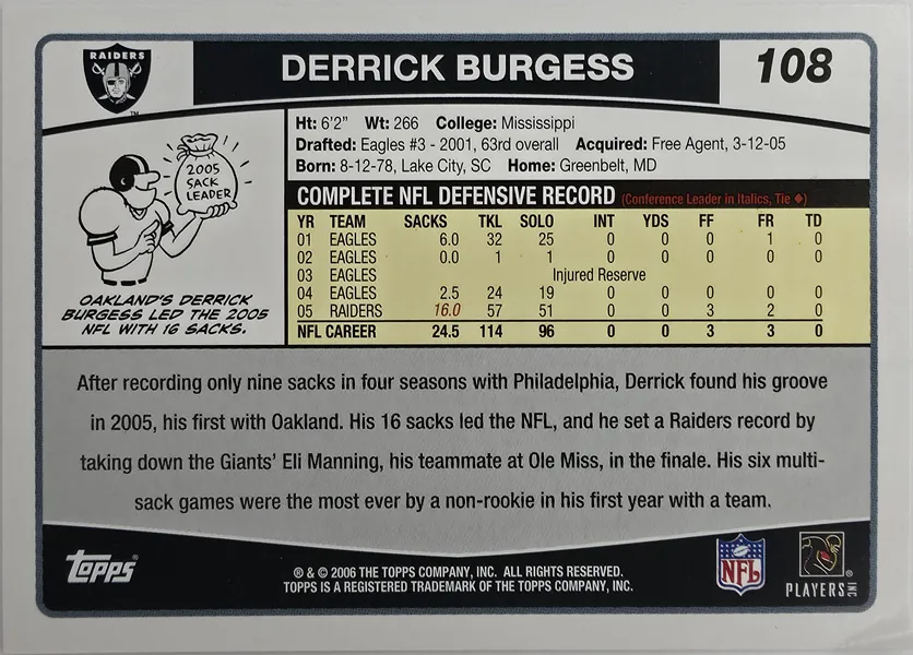 Derrick Burgess back