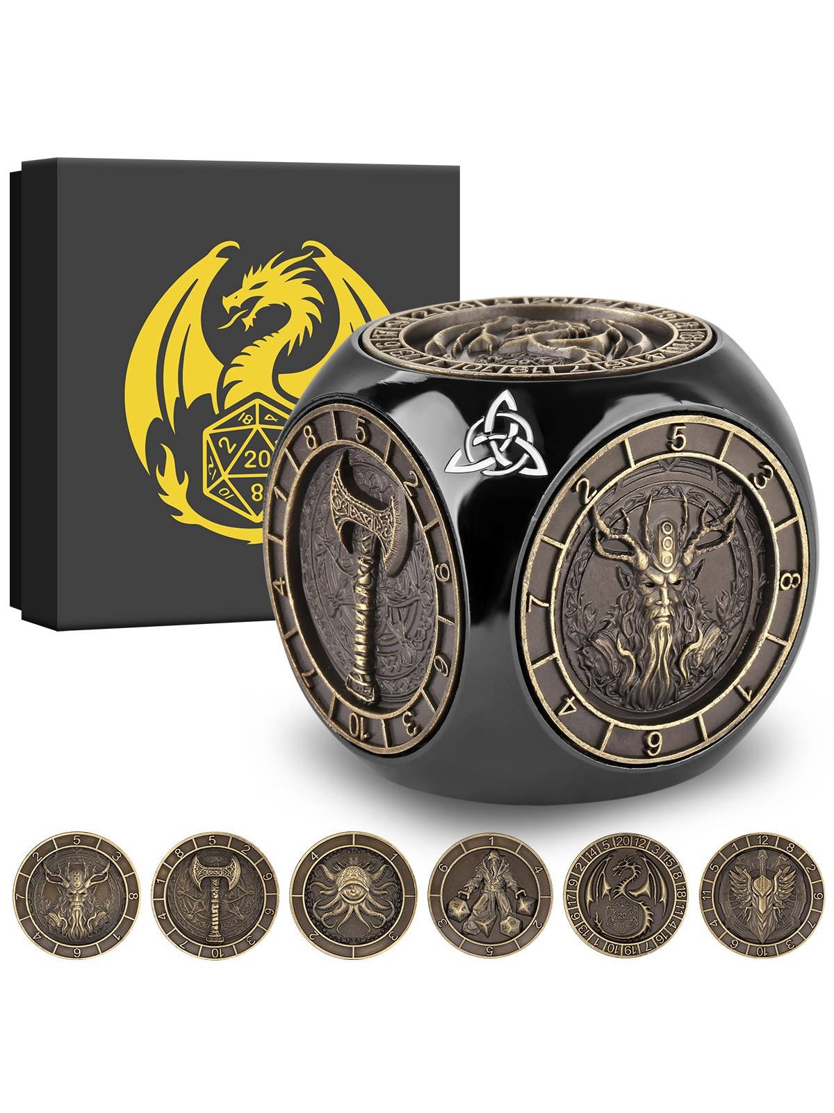 Dice Wheel Set, Metal Spinning Polyhedral Die, D4 to D20 in One, photo 6