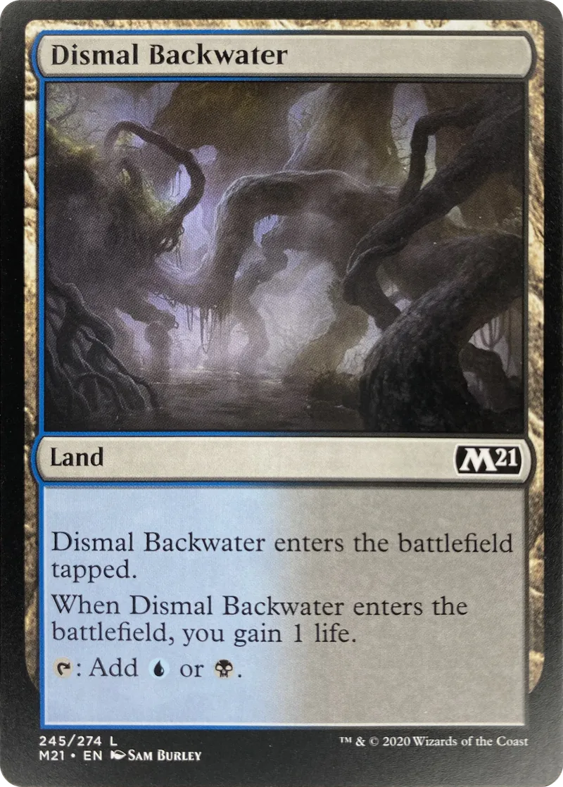 2020 Magic: The Gathering Core Set 2021 Dismal Backwater #245/274 Land front