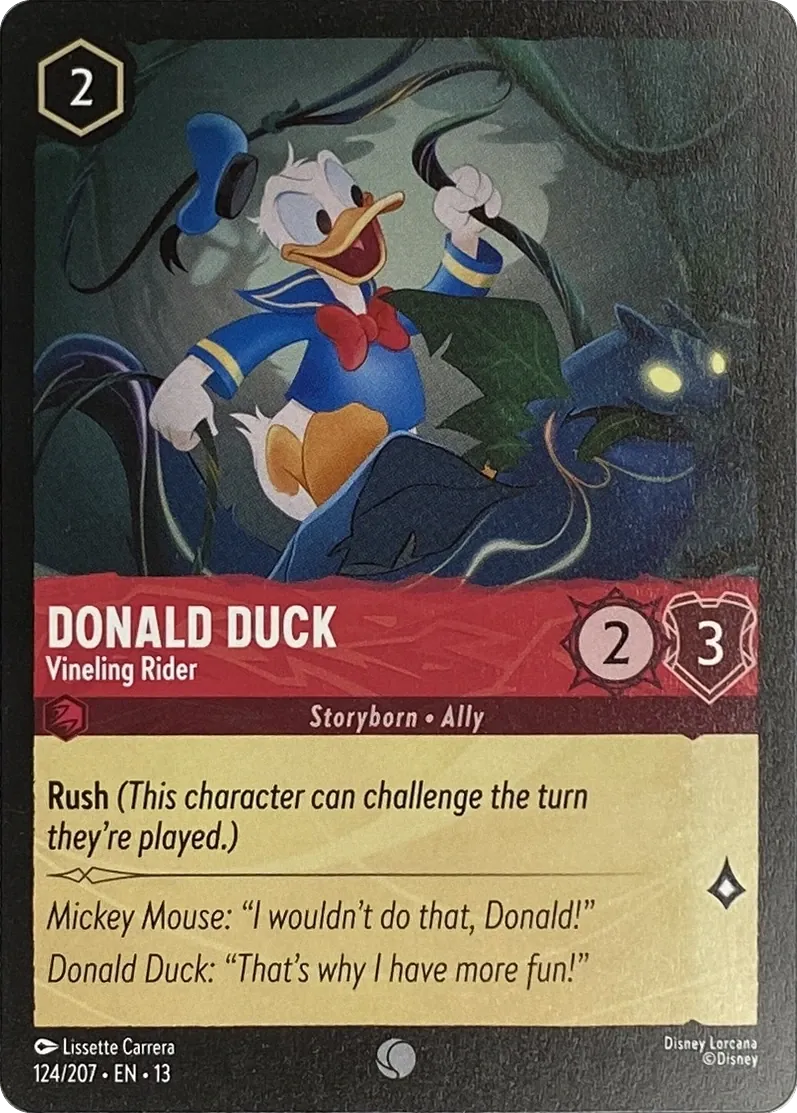 2026 Disney Lorcana Attack of the Vine! Donald Duck - Vineling Rider #124/207 Common front