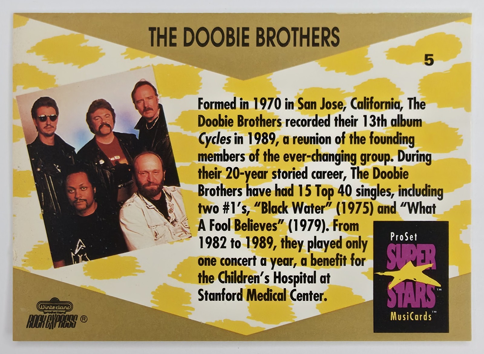 1991 Pro Set SuperStars MusiCards The Doobie Brothers #5 Legends back