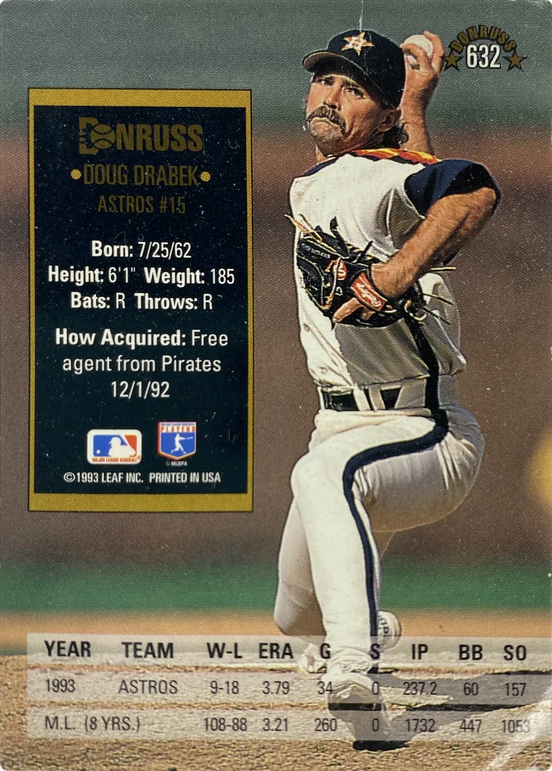 Doug Drabek #632, back