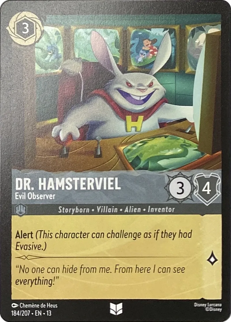 2026 Disney Lorcana Attack of the Vine! Dr. Hamsterviel - Evil Observer #184/207 Uncommon front