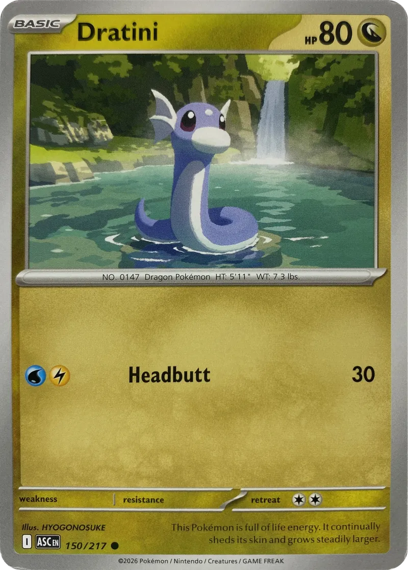 Dratini #150/217, front