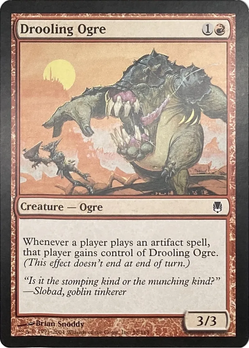 2004 Magic: The Gathering Darksteel Drooling Ogre #58/165 Common front