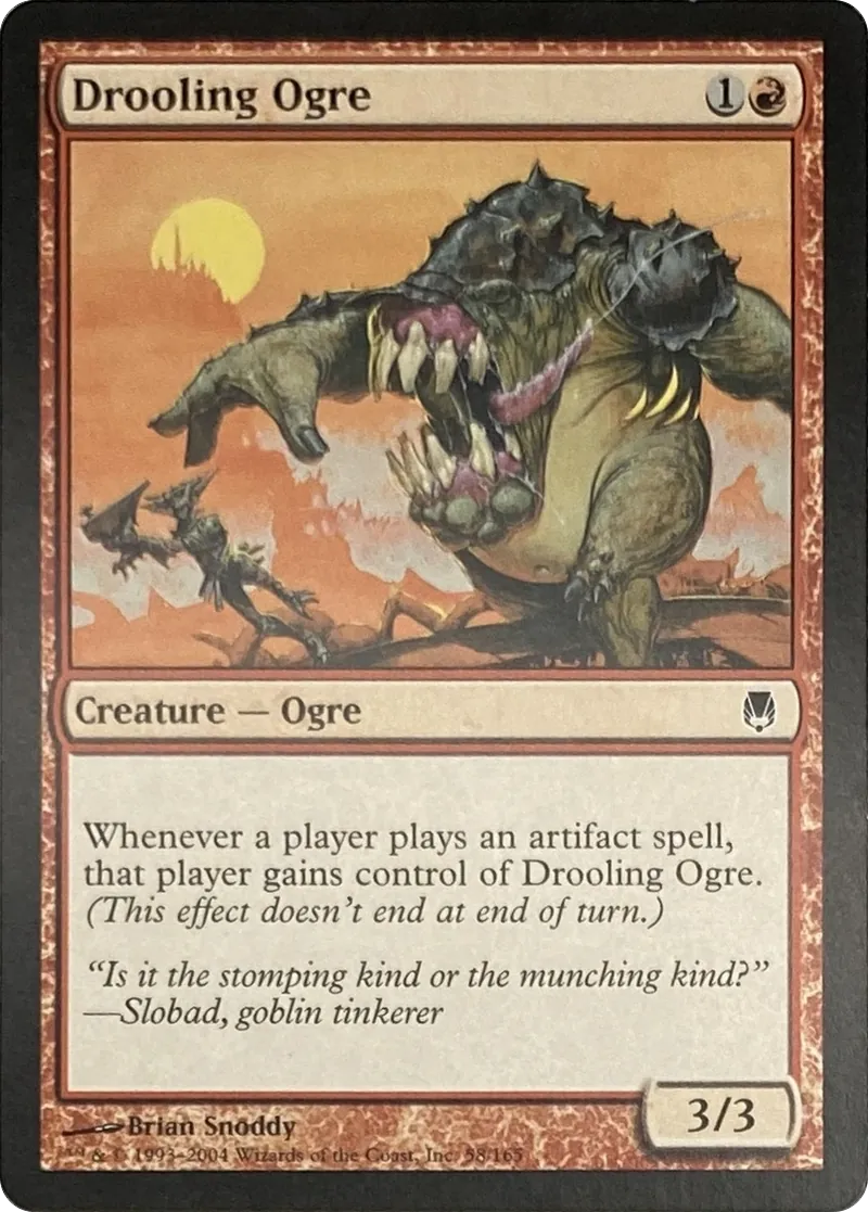 2004 Magic: The Gathering Darksteel Drooling Ogre #58/165 Common front