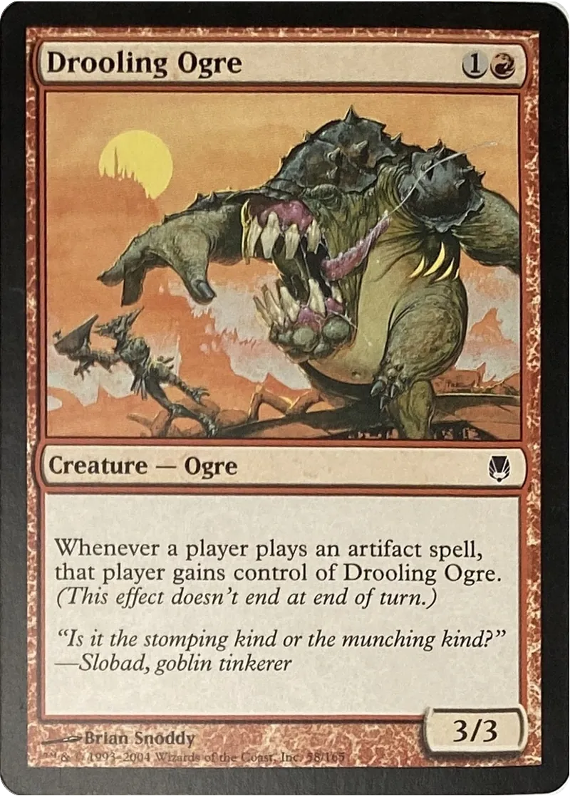 2004 Magic: The Gathering Darksteel Drooling Ogre #58/165 Common front