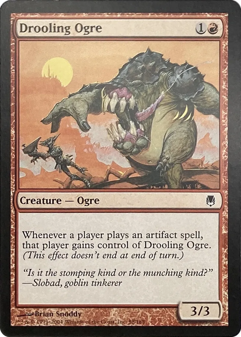 2004 Magic: The Gathering Darksteel Drooling Ogre #58/165 Common front