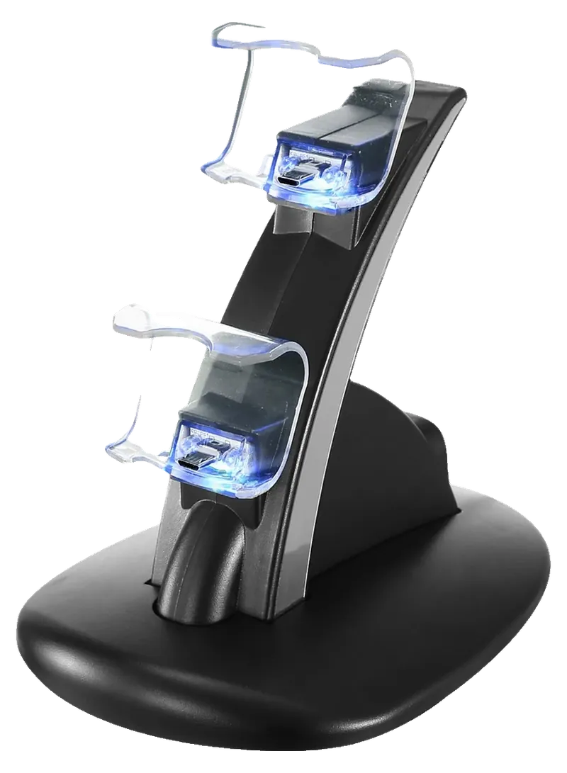 Dual Controller Charging Dock, USB Powered, Blue LED Indicator, photo 1