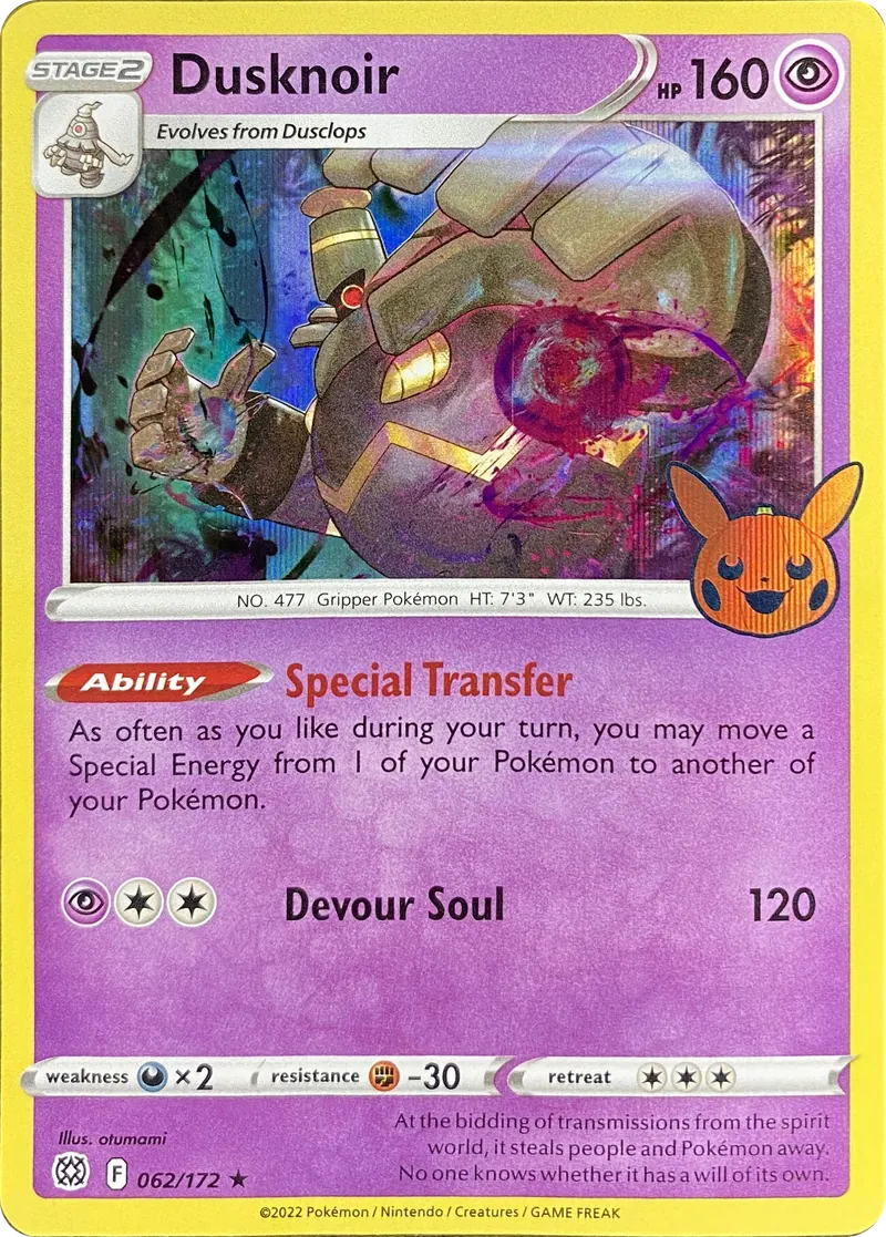 2022 Pokemon Trick or Trade BOOster Bundle Dusknoir #062/172 Promo front