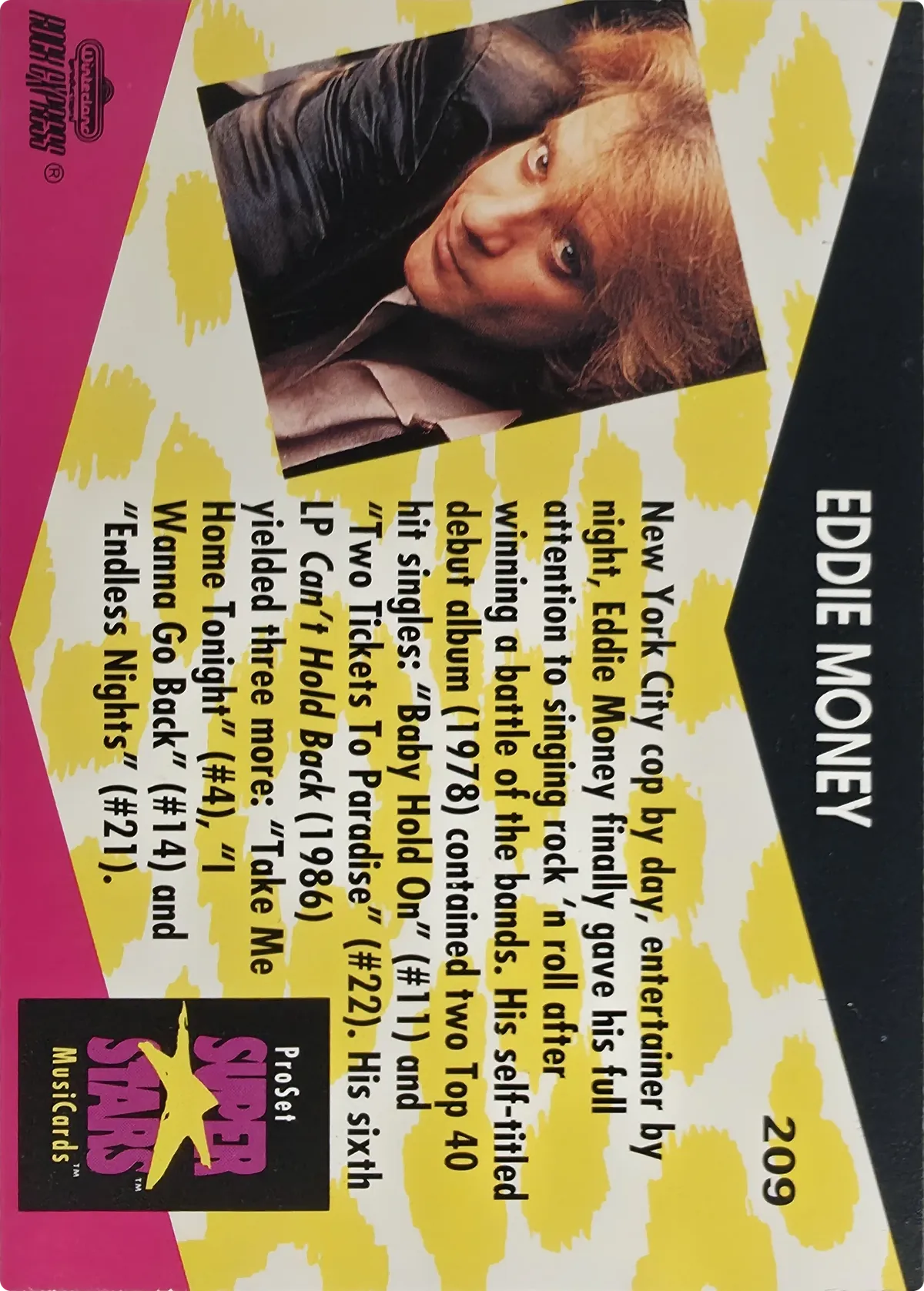 Eddie Money #209, back