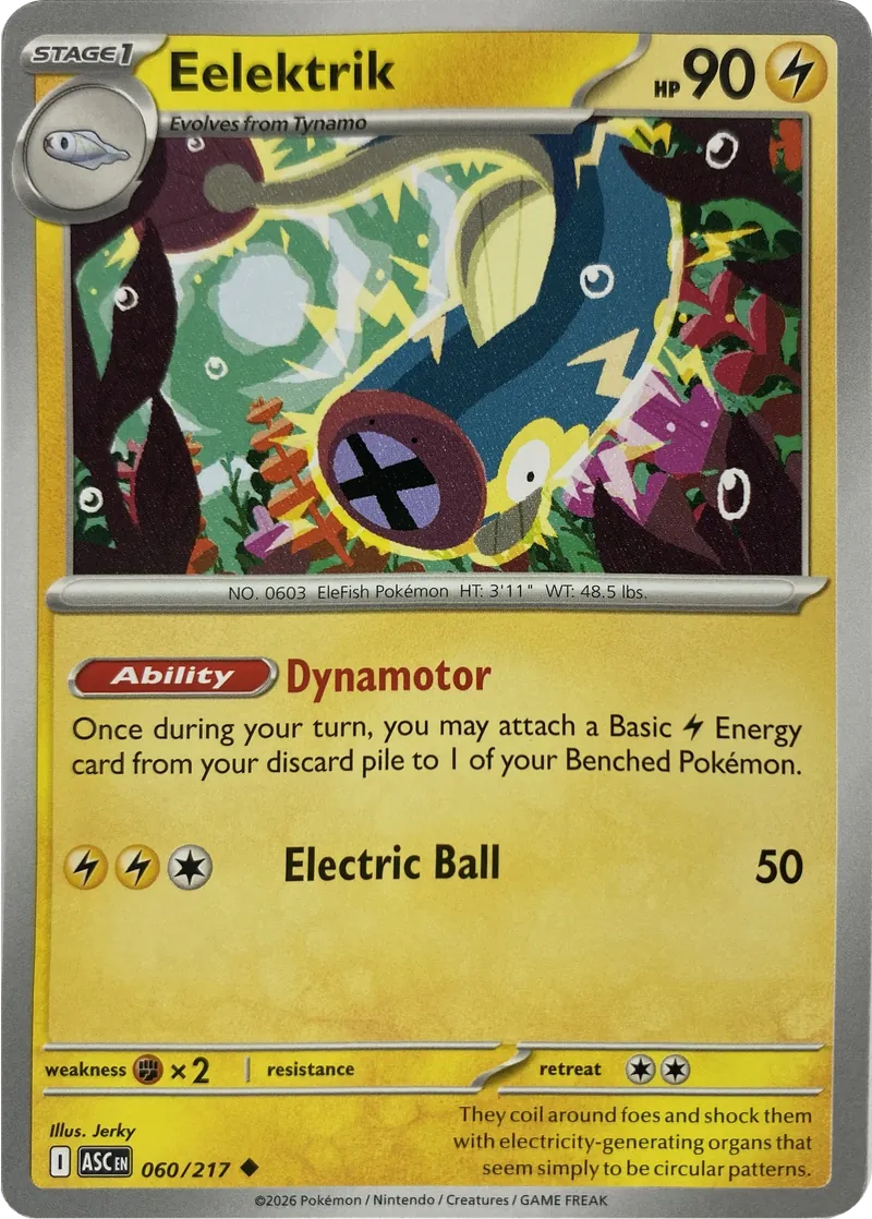 2026 Pokemon Ascended Heroes Eelektrik #060/217 Uncommon front