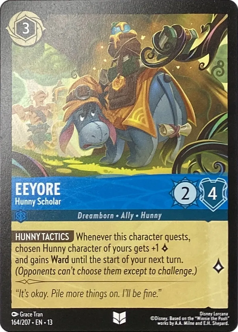 2026 Disney Lorcana Attack of the Vine! Eeyore - Hunny Scholar #164/207 Uncommon front