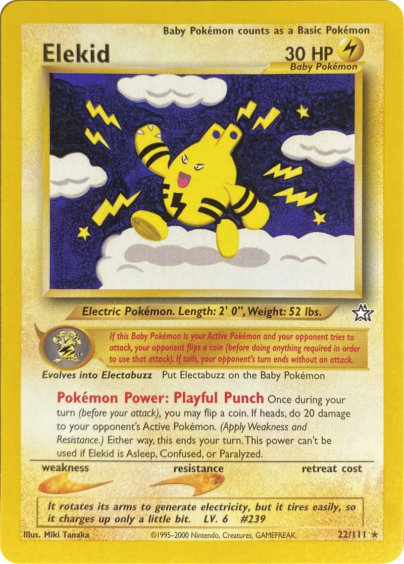 2000 Pokemon Neo Genesis Elekid #022/111 Rare front