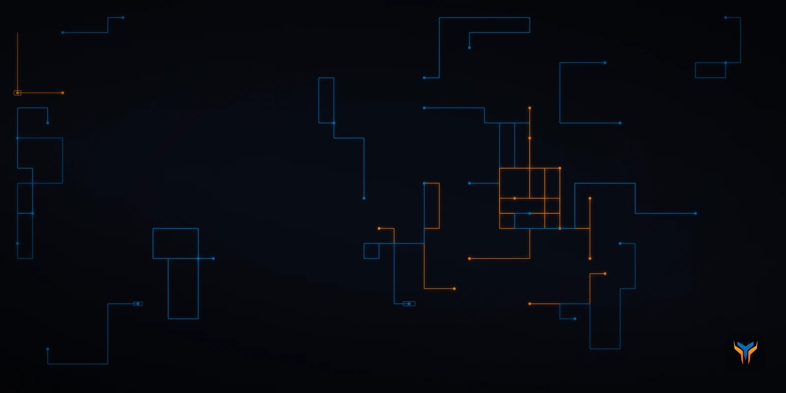 Elemental Circuit desk mat, 36 x 18 in, flat design preview