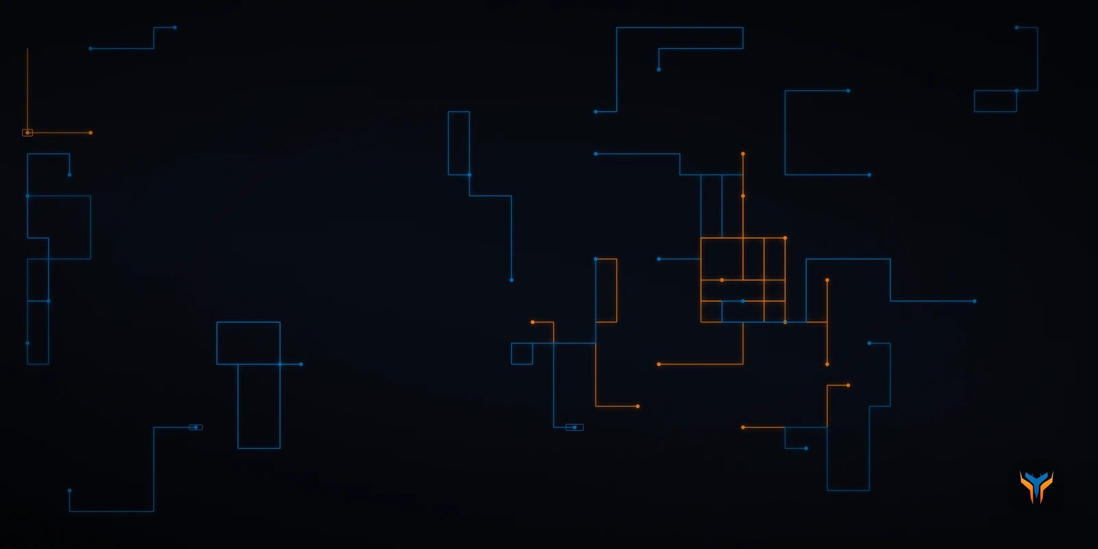 Elemental Circuit desk mat, 16 x 32 in, flat design preview
