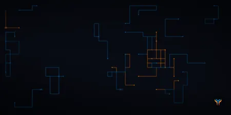 Elemental Circuit desk mat, 16 x 32 in, flat design preview