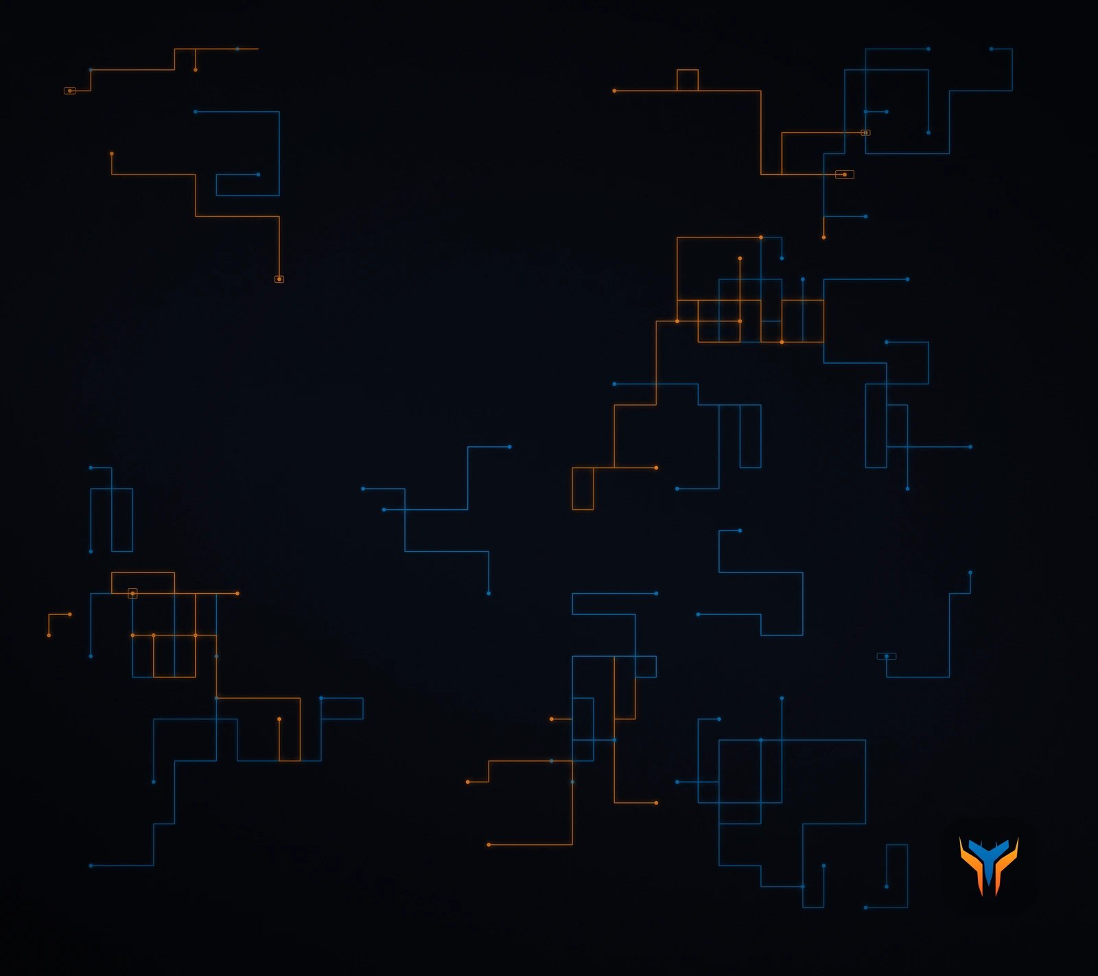 Elemental Circuit desk mat, 18 x 16 in, flat design preview