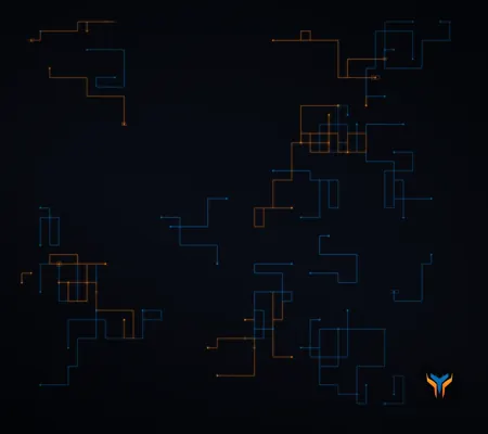 Elemental Circuit desk mat, 18 x 16 in, flat design preview