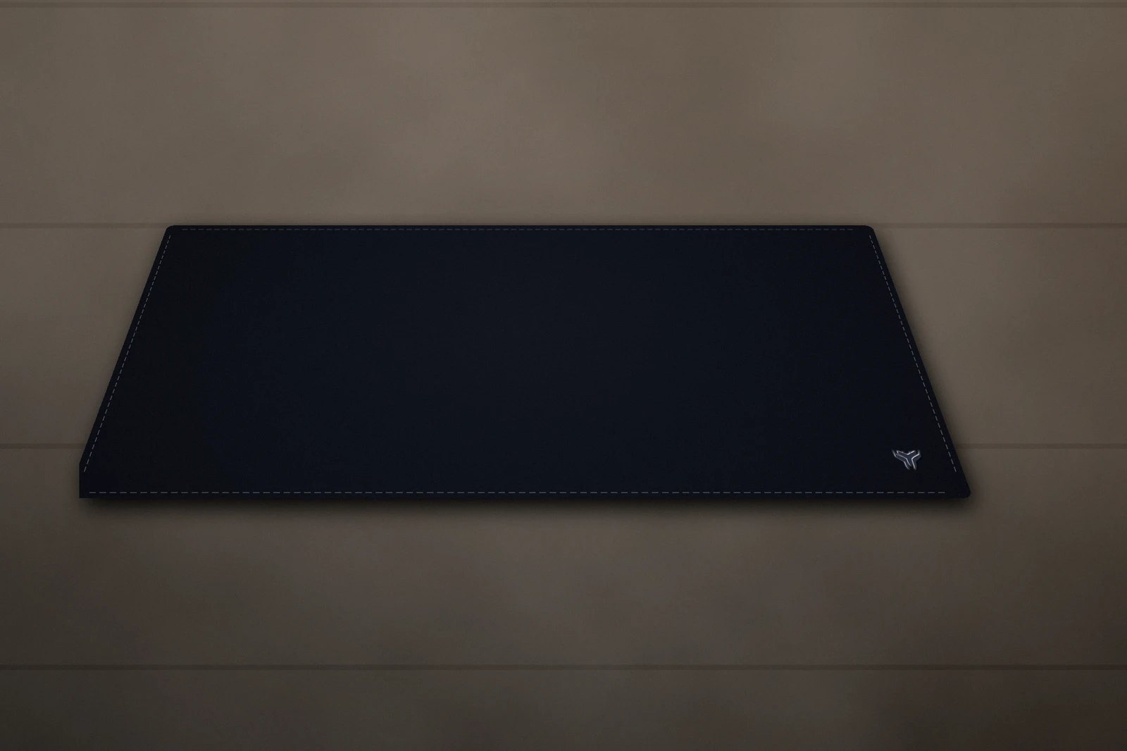 Elemental Minimal desk mat, 16 x 32 in, on a desk, angled