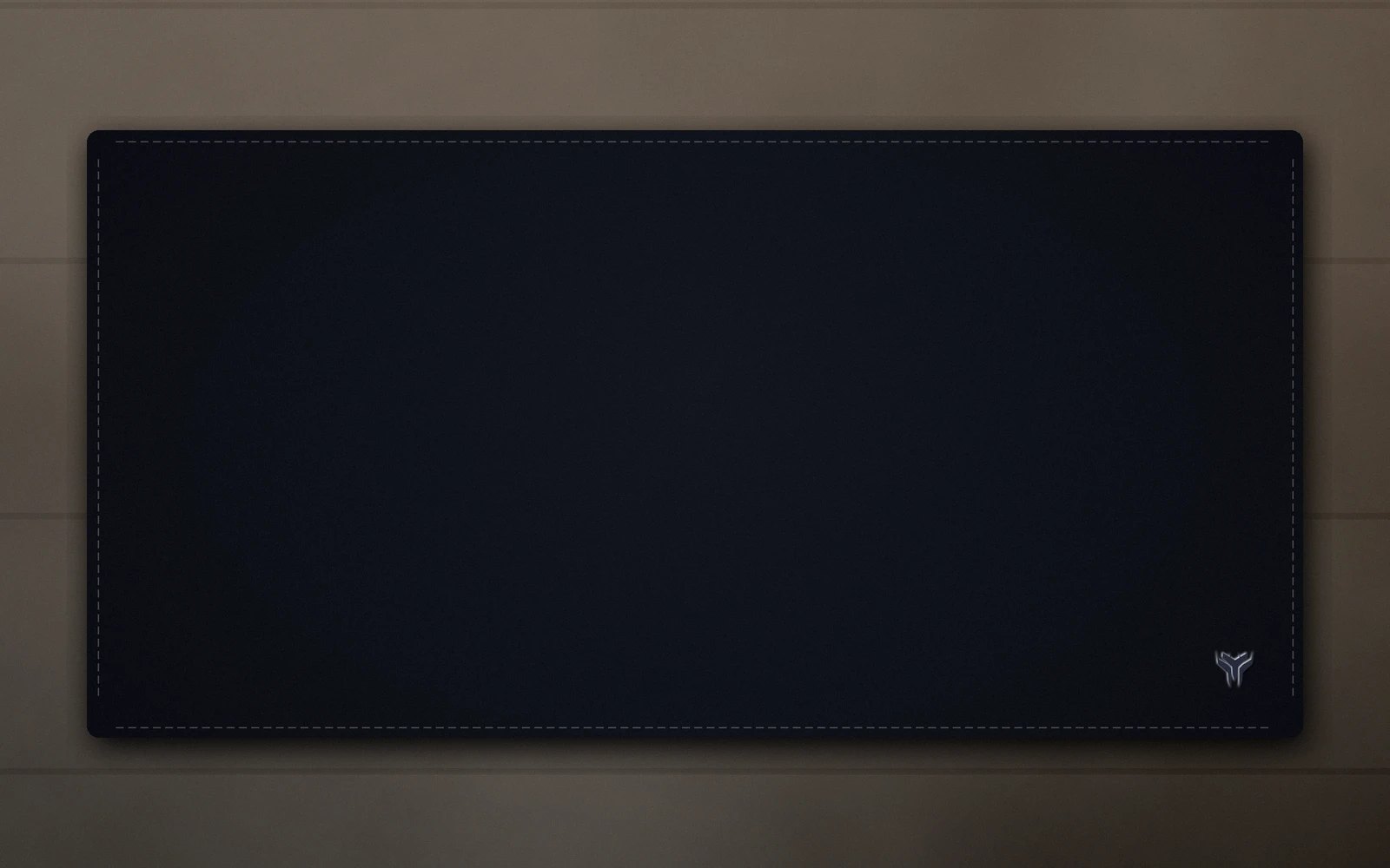 Elemental Minimal desk mat, 16 x 32 in, on a desk, from above
