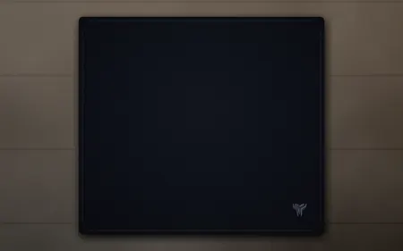 Elemental Minimal desk mat, 18 x 16 in, on a desk, from above
