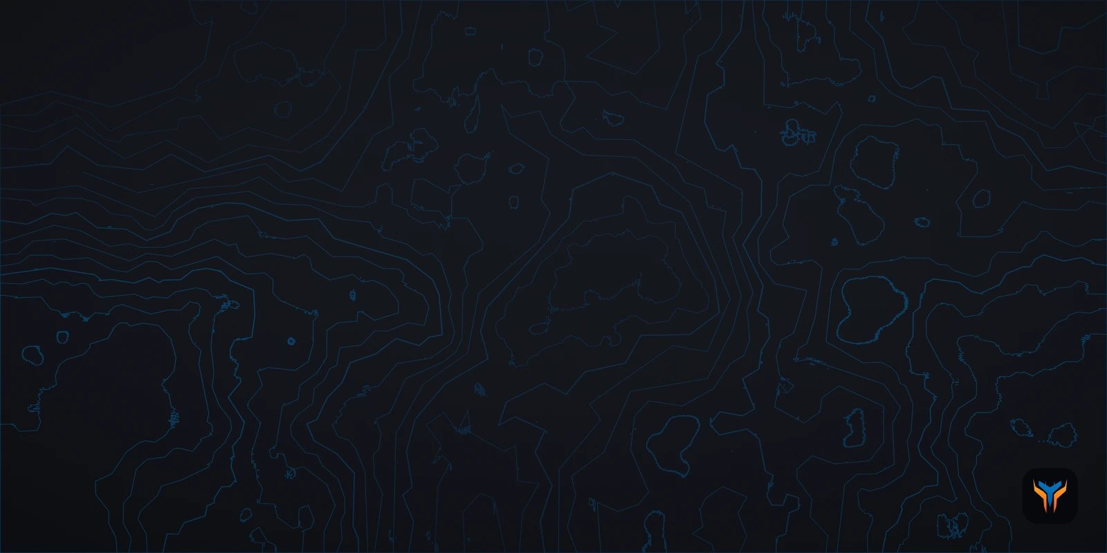 Elemental Topo desk mat, 36 x 18 in, flat design preview