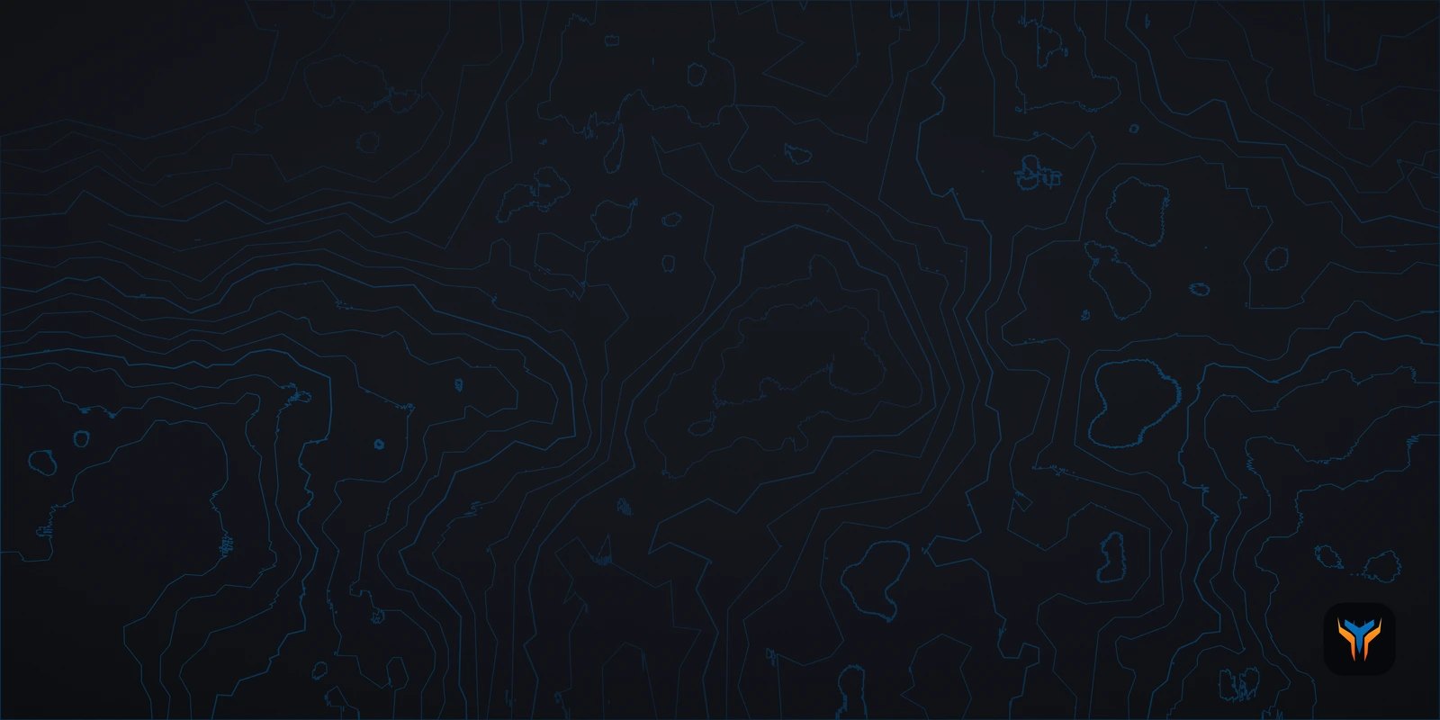 Elemental Topo desk mat, 16 x 32 in, flat design preview