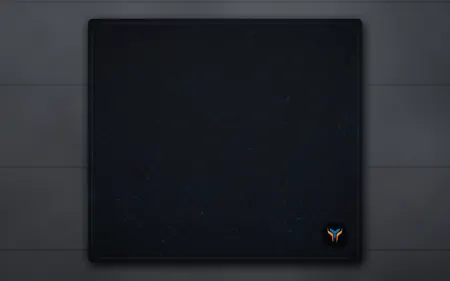 Elemental Topo desk mat, 18 x 16 in, on a desk, from above