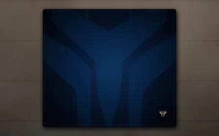 Elemental Wing desk mat, 18 x 16 in, on a desk, from above